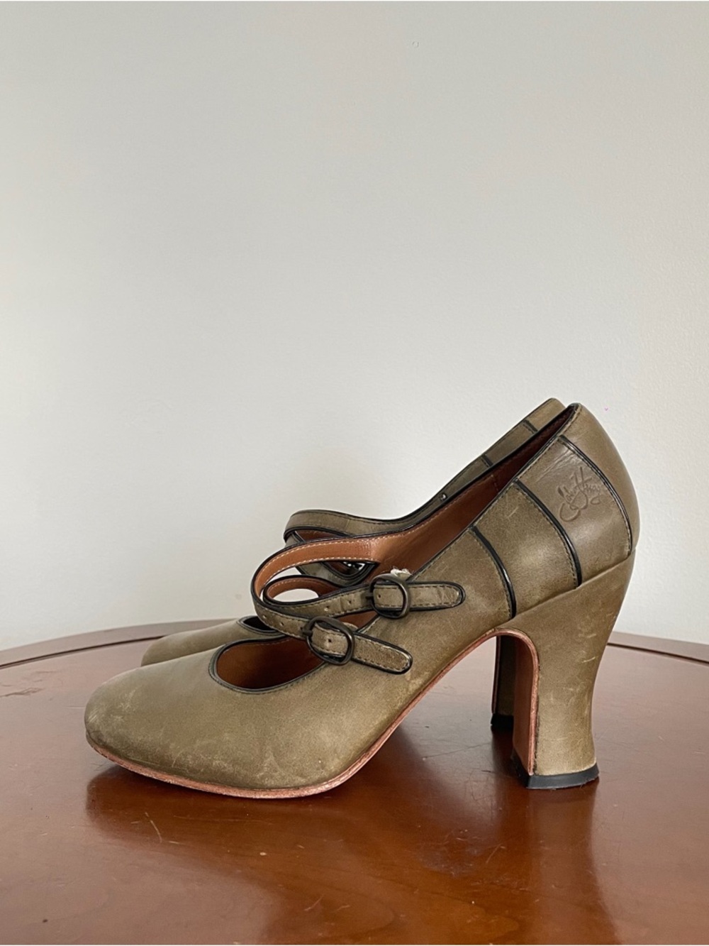 John Fluevog Miracles Hollie Olive Mary Jane Heels